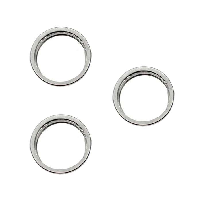 For iPhone 15 Pro / 15 Pro Max 3pcs/set Rear Camera Glass Lens Metal Outside Protector Hoop Ring (Bl