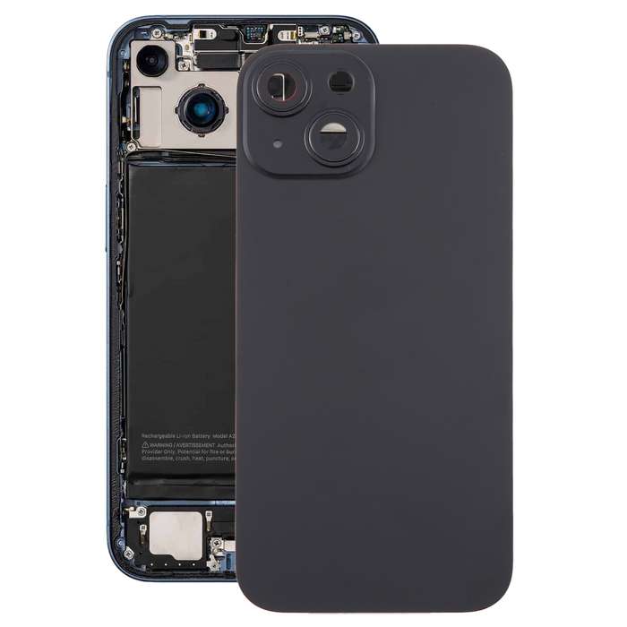For iPhone 15 Plus Glass Battery Back Cover with Camera Lens Cover(Pink)