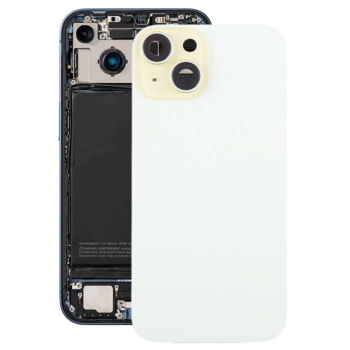 For iPhone 15 Plus Glass Battery Back Cover with Camera Lens Cover(Pink)