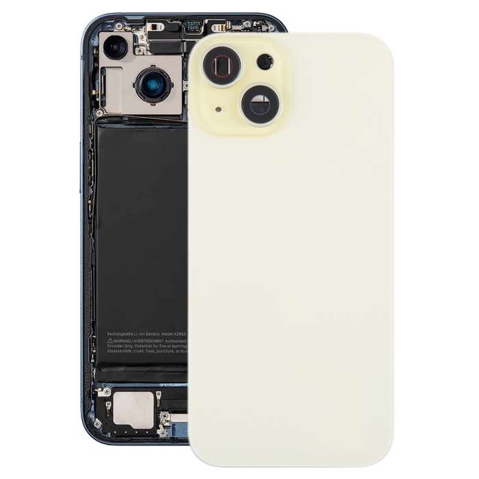For iPhone 15 Plus Battery Back Cover with Camera Lens Cover + MagSafe Magnet(Blue)