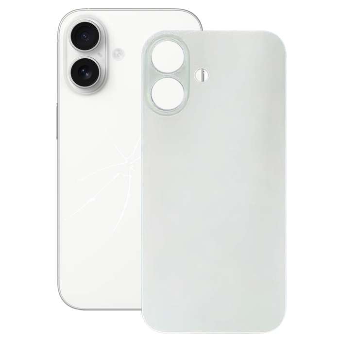 For iPhone 16 Plus Easy Replacement Big Camera Hole Glass Back Battery Cover(Blue)