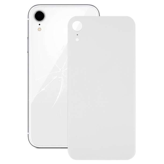 Easy Replacement Big Camera Hole Glass Back Battery Cover with Adhesive for iPhone XR(Blue)