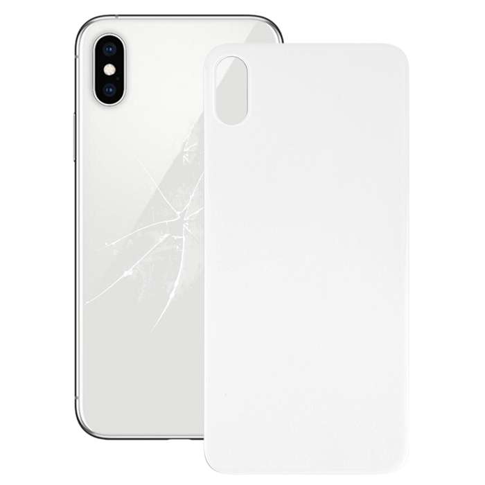 Easy Replacement Big Camera Hole Glass Back Battery Cover with Adhesive for iPhone XS(Black)