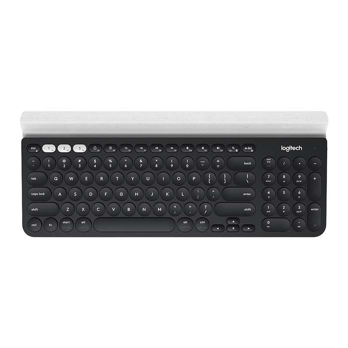 Logitech K780 Multi-device Bluetooth + Unifying Dual Mode Wireless Keyboard with Stand (Black)