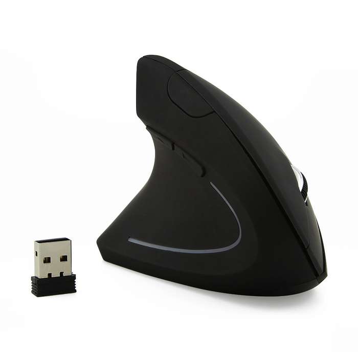 CM0093 Battery Version 2.4GHz Three-button Wireless Optical Mouse Vertical Mouse for Left-hand, Reso