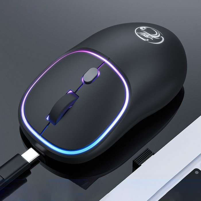 iMICE W-618 Rechargeable 4 Buttons 1600 DPI 2.4GHz Silent Wireless Mouse for Computer PC Laptop (Blu