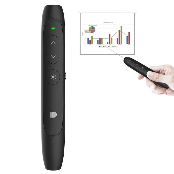 Doosl DSIT012 2.4GHz Wireless Presenter PowerPoint Clicker Representation Remote Control Pointer, C