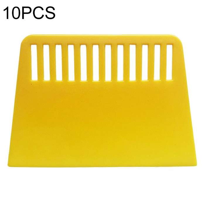 10 PCS Plastic Scraper for Wallpapering, Automotive Glass Foil, Pancakes Decorating Tool(Yellow)