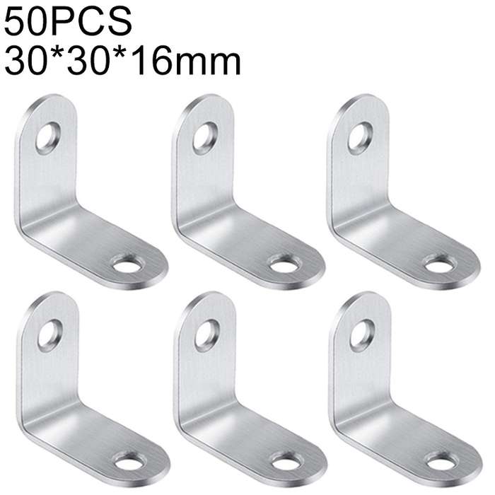50pcs Stainless Steel 90 Degree Angle Bracket,Corner Brace Joint Bracket Fastener Furniture Cabinet