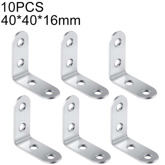 10pcs Stainless Steel 90 Degree Angle Bracket,Corner Brace Joint Bracket Fastener Furniture Cabinet