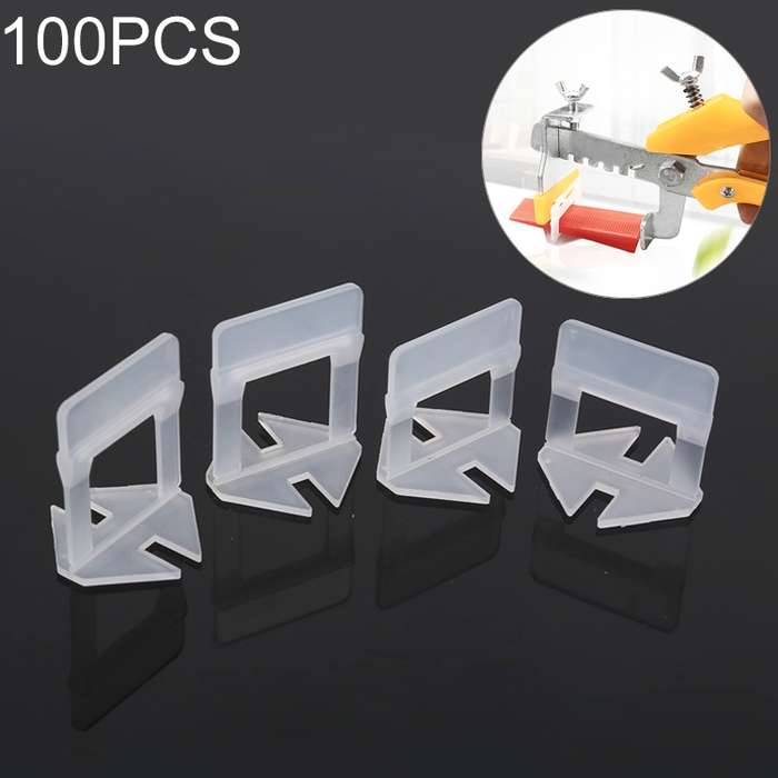 100 PCS 2.0mm Lengthen Tile Leveling System Clips Kit Wall Floor Tile Spacer Tiling Tool for Paving