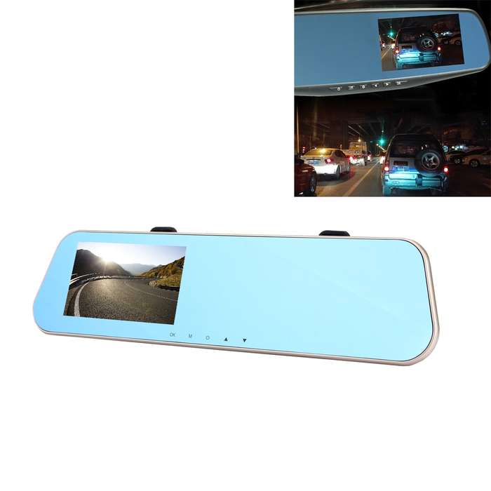 Left Screen Display Rearview Mirror Vehicle DVR, Allwinner Programs, 2 x Cameras 1080P HD 140 Degree