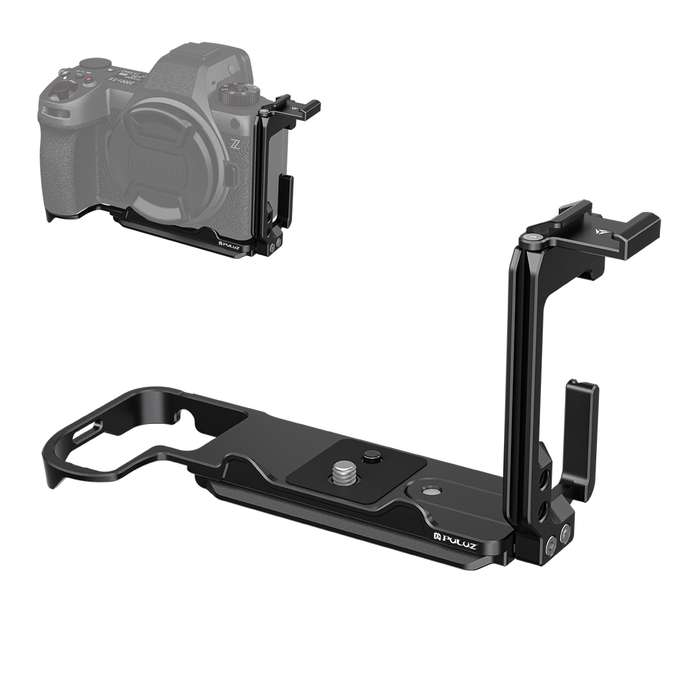 For Nikon Z6III PULUZ 1/4 inch Vertical Shoot Quick Release L Plate Bracket Base Holder (Black)
