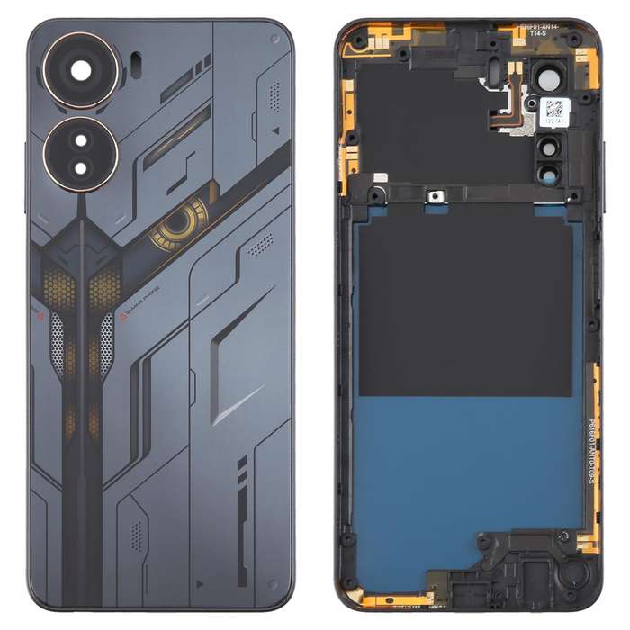 For ZTE nubia Neo 5G 8150N Plastic Battery Back Cover with Middle Frame / Camera Lens Cover(Yellow)