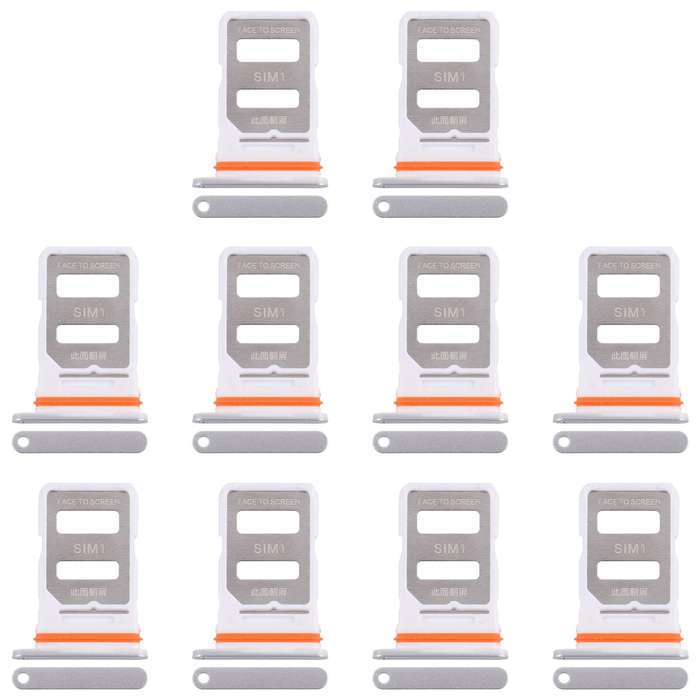 For Xiaomi Redmi Turbo 4 10pcs Original SIM Card Tray + SIM Card Tray (Silver)