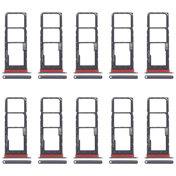 For Motorola Moto E30 10pcs Original SIM Card Tray + SIM Card Tray + Micro SD Card Tray (Grey)