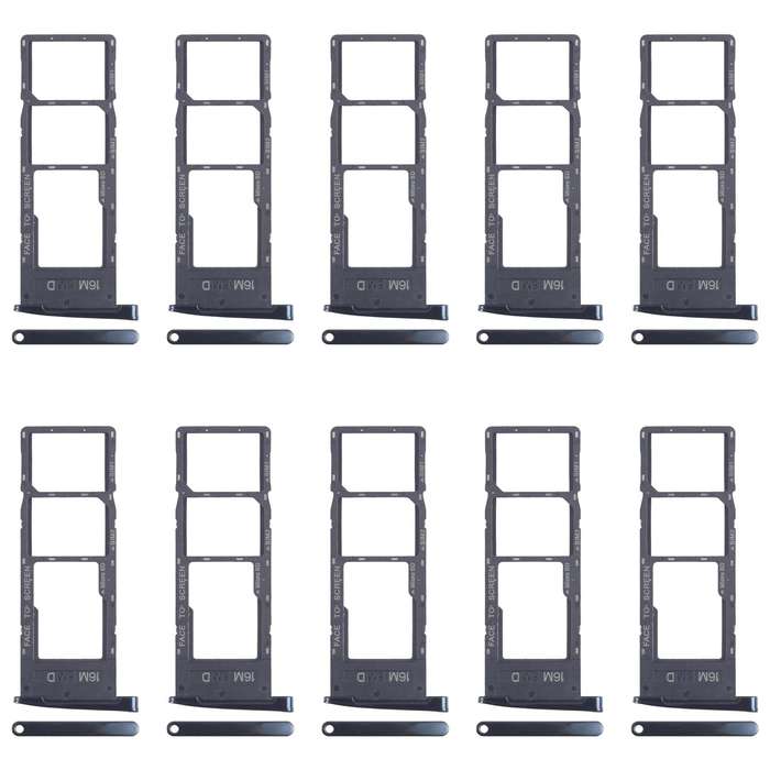 For Motorola Moto G6 10pcs Original SIM Card Tray + SIM Card Tray + Micro SD Card Tray (Black)