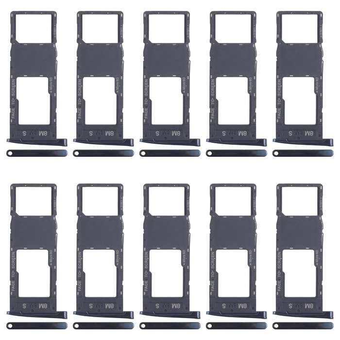 For Motorola Moto G6 Plus 10pcs Original SIM + Micro SD Card Tray (Black)