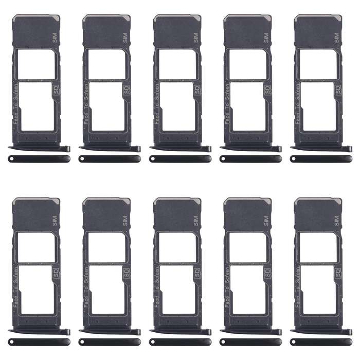For Motorola Moto G7 Plus 10pcs Original SIM + Micro SD Card Tray (Black)