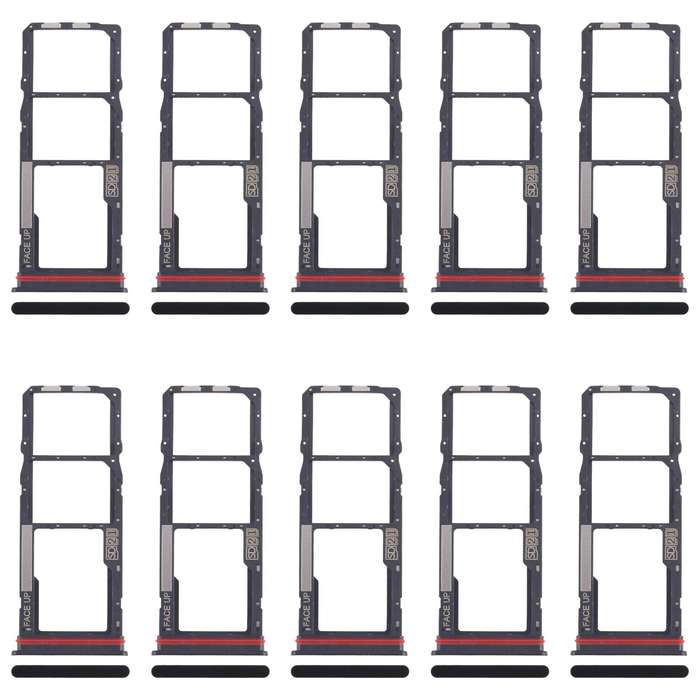 For Motorola Moto G04s 10pcs Original SIM Card Tray + SIM Card Tray + Micro SD Card Tray (Black)