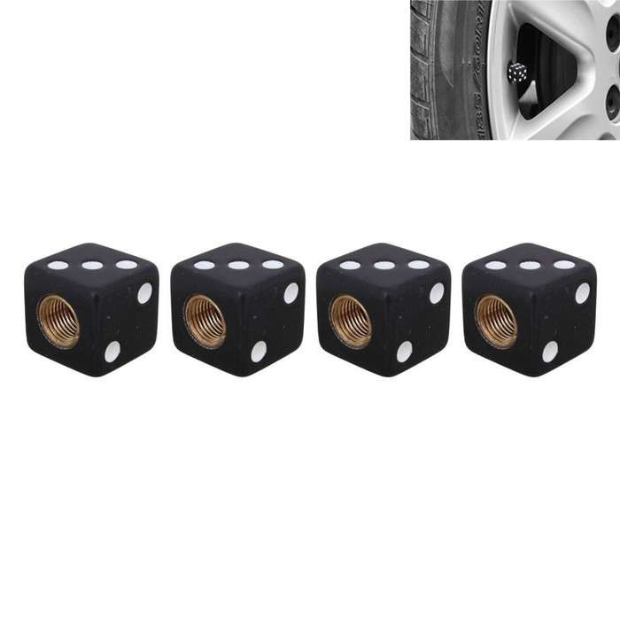Universal 8mm Dice Style Plastic Car Tire Valve Caps, Pack of 4(Magenta)