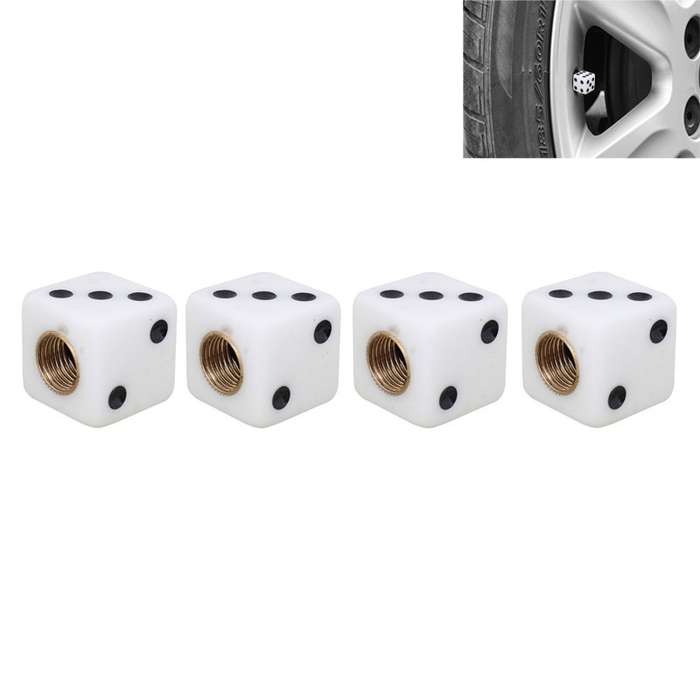 Universal 8mm Dice Style Plastic Car Tire Valve Caps, Pack of 4(Magenta)