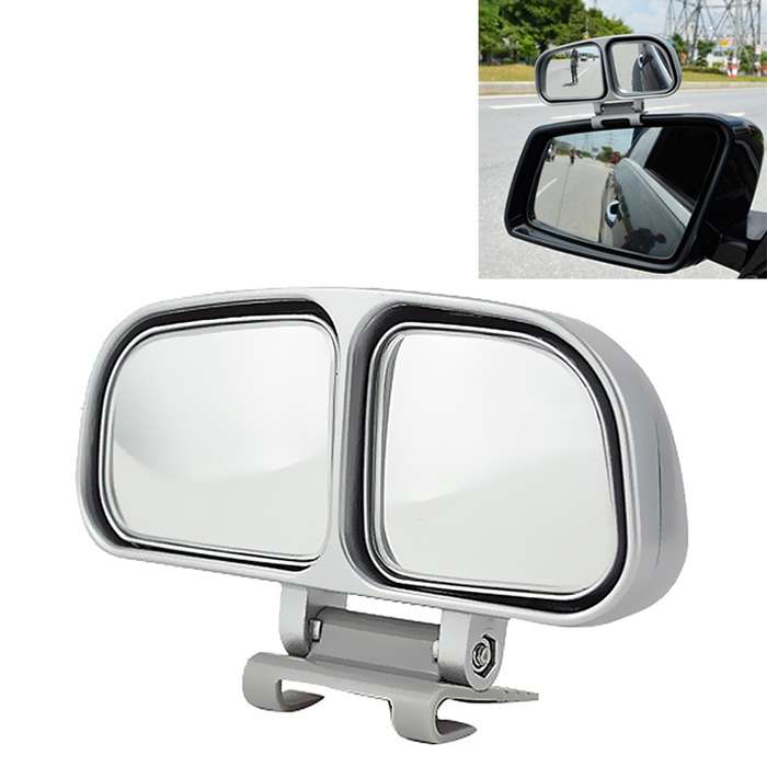 Left Side Rear View Blind Spot Mirror Universal adjustable Wide Angle Auxiliary Mirror(Black)