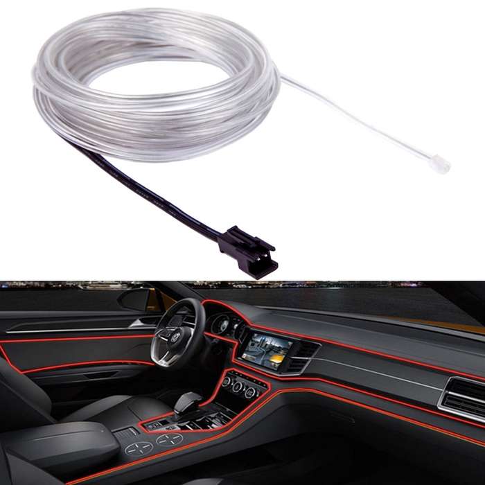 Waterproof Round Flexible Car Strip Light with Driver for Car Decoration, Length: 5m(Green)