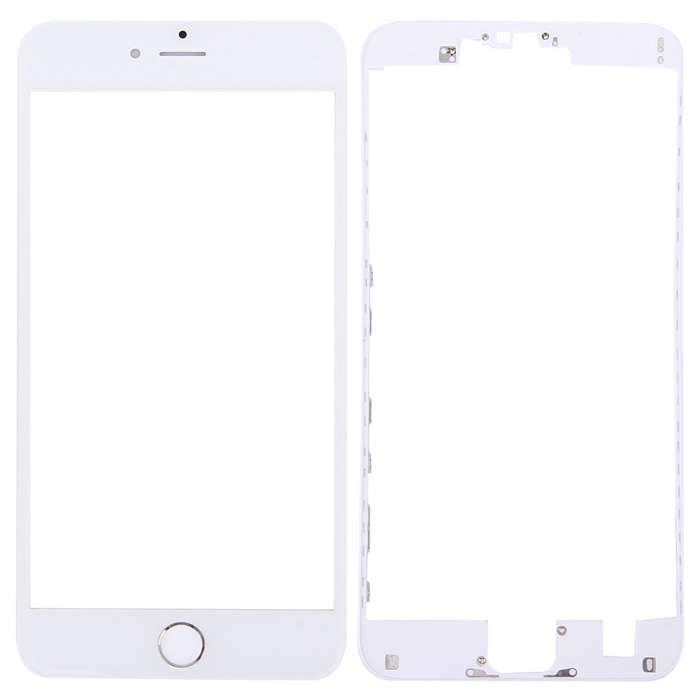 3 in 1 for iPhone 6s Plus (Front Screen Outer Glass Lens + Front Housing LCD Frame + Home Button)(Si