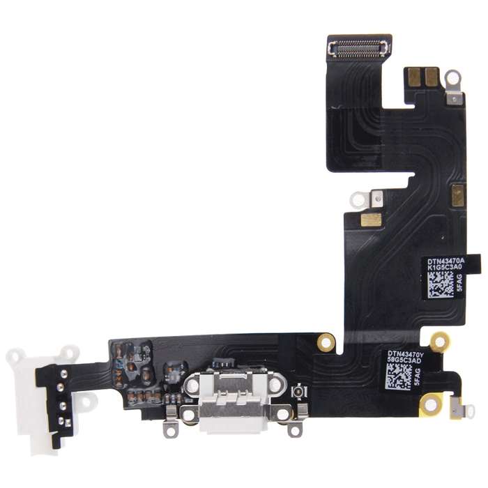 Charging Port Dock Connector Flex Cable for iPhone 6 Plus(White)