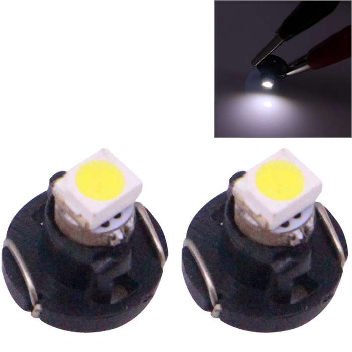 2 PCS T3 White Light 0.1W 5LM 1 LED SMD 3528 LED Instrument Light Bulb Dashboard Light for Vehicles,