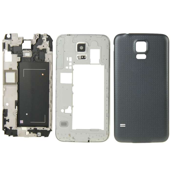 For Galaxy S5 / G9008V Full Housing Faceplate Cover (Black)