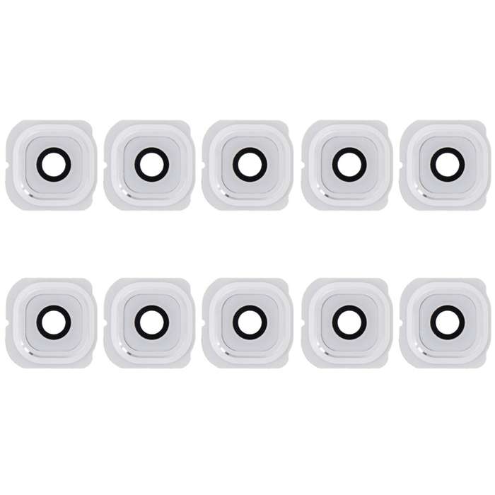 For Galaxy S6 Edge / G925 10pcs Camera Lens Cover with Sticker (White)