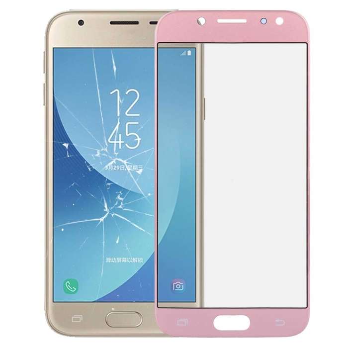 For Galaxy J3 (2017) / J330 Front Screen Outer Glass Lens (Black)