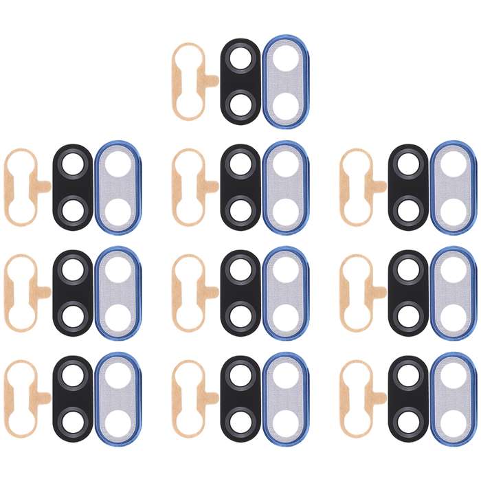 For Huawei Nova 3i 10pcs Back Camera Bezel with Lens Cover & Adhesive (Black)