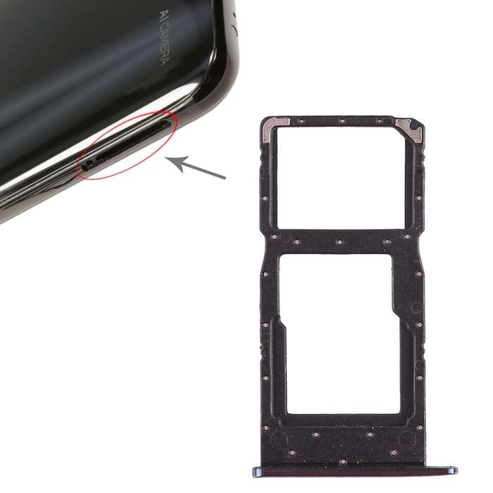 SIM Card Tray + SIM Card Tray / Micro SD Card Tray for Huawei Honor 10 Lite / P smart (2019)(Blue)
