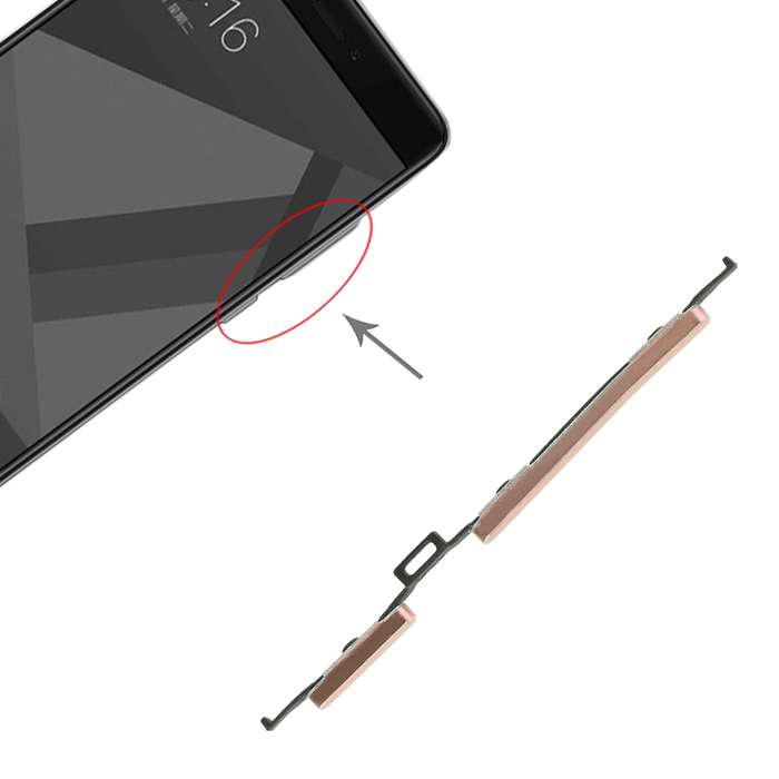 Power Button and Volume Control Button for Xiaomi Redmi Note 4X(Gold)