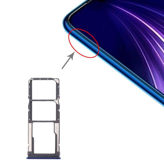 SIM Card Tray + SIM Card Tray + Micro SD Card Tray for Xiaomi Redmi Note 8 (Black)