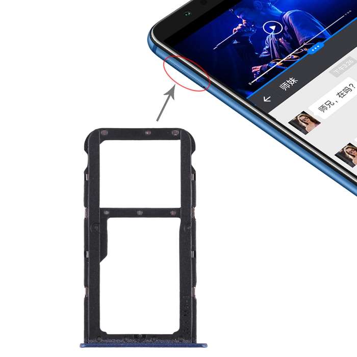SIM Card Tray + SIM Card Tray / Micro SD Card Tray for Huawei Honor Play 7X (Red)