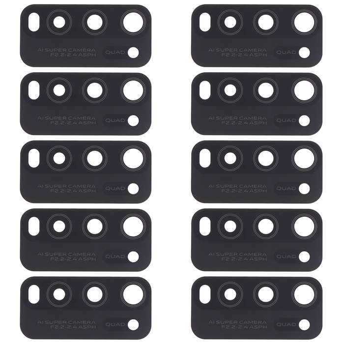 For Vivo Y50 1935, V1965A / Vivo Y30 1938 10pcs Back Camera Lens (Black)