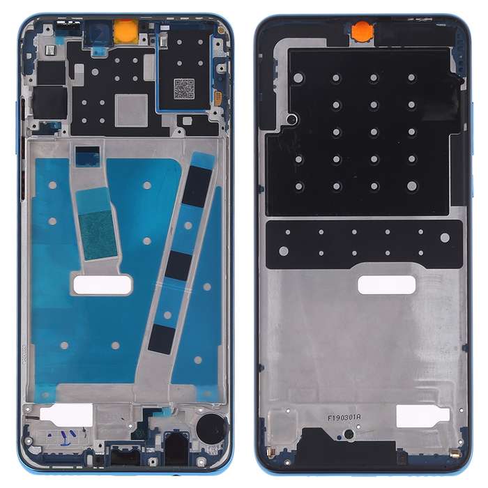 Front Housing LCD Frame Bezel Plate with Side Keys for Huawei P30 Lite (24MP)(Blue)