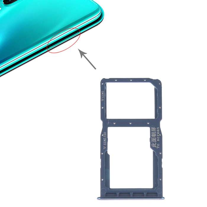 SIM Card Tray + SIM Card Tray / Micro SD Card for Huawei P30 Lite(Blue)