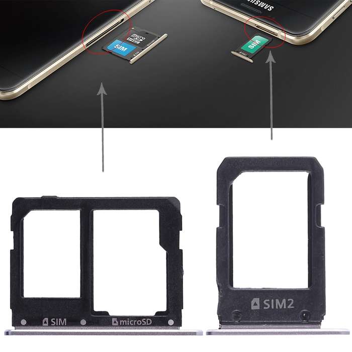 For Galaxy A5108 / A7108 2 SIM Card Tray + Micro SD Card Tray (White)