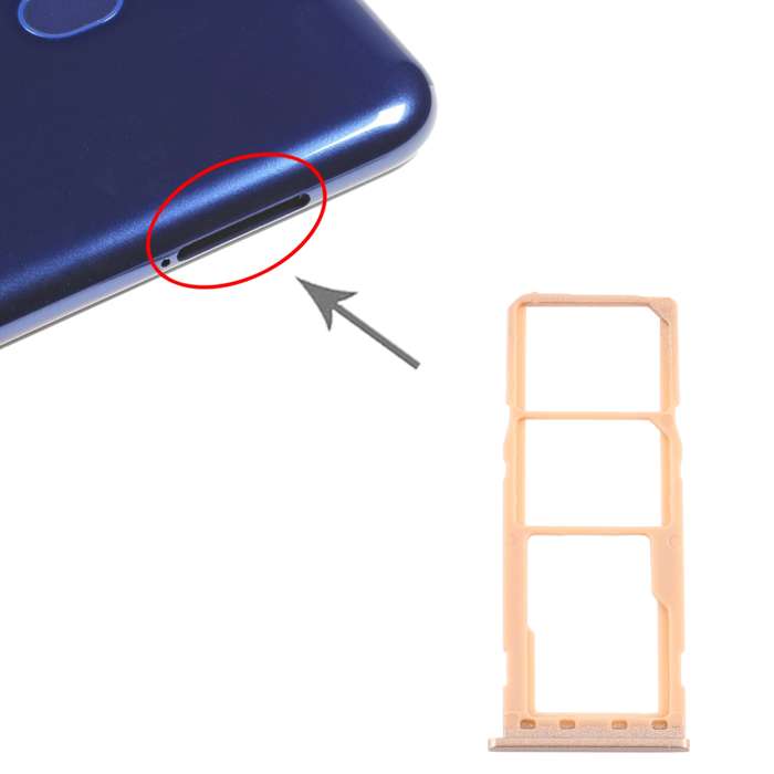 For Samsung Galaxy M10 SM-M105 SIM Card Tray + SIM Card Tray + Micro SD Card Tray (Red)