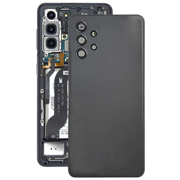 For Samsung Galaxy A32 4G Battery Back Cover with Camera Lens Cover (Black)