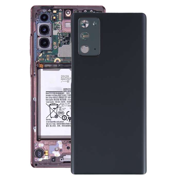 For Samsung Galaxy Note20 Battery Back Cover with Camera Lens Cover (Black)