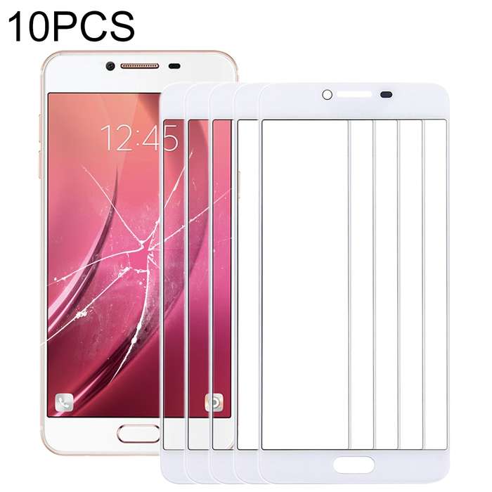 For Samsung Galaxy C7 10pcs Front Screen Outer Glass Lens (Gold)