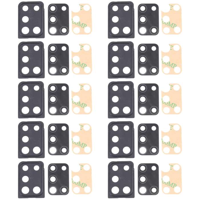 For Samsung Galaxy A21s SM-A217 10pcs Camera Lens Cover (Black)