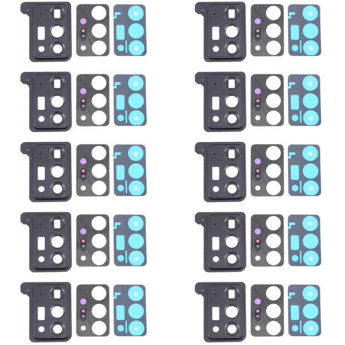 For Samsung Galaxy Note20 Ultra 5G SM-N986 10pcs Camera Lens Cover (Black)