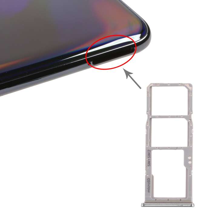 For Galaxy A70 SIM Card Tray + SIM Card Tray + Micro SD Card Tray (Orange)